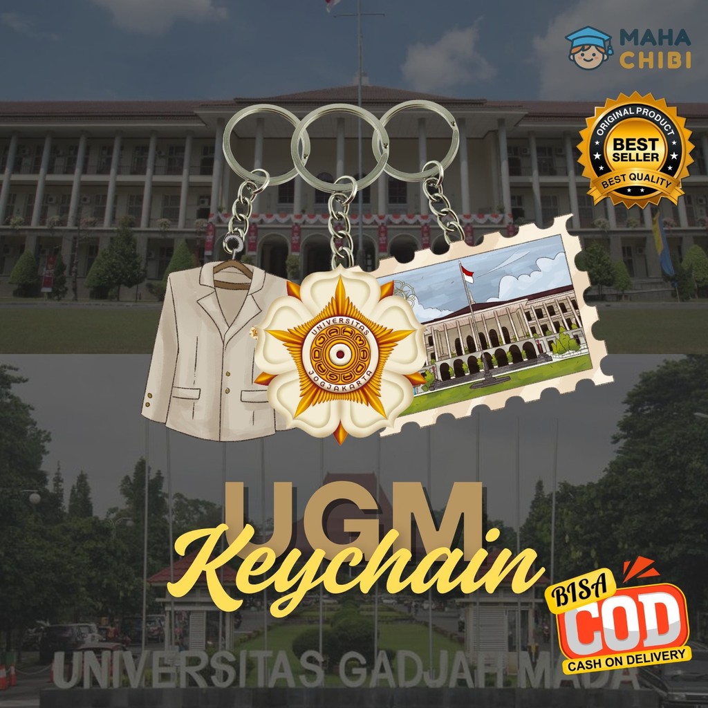 [PROMO] Gantungan Kunci UGM Akrilik 2 Sisi | Keychain UGM
