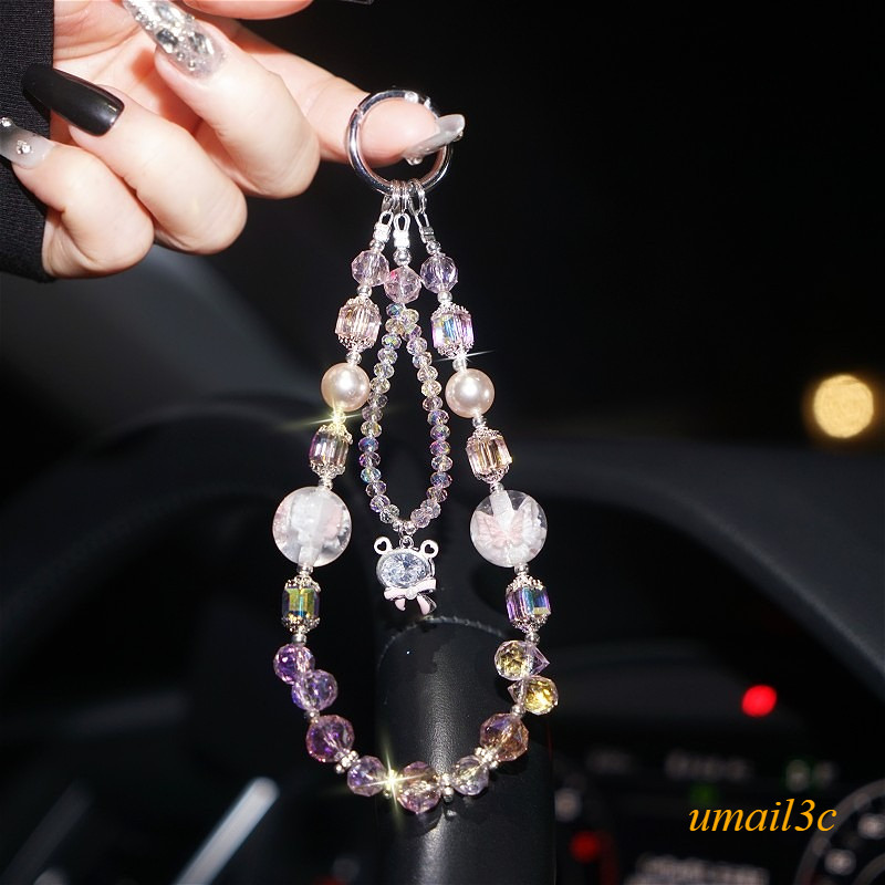 Advanced Crystal Bead Phone Chain Hand Chain Pendant Portable Bag Accessory Pendant Anti Loss Keycha