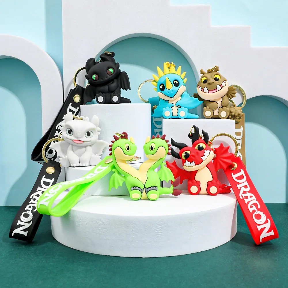 New How to Train Dragon Toothless Keyain Night Fury PVC Figurine Zinc Alloy Key Ring Backpack arm Pe
