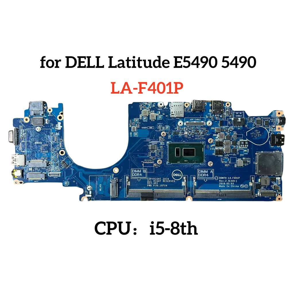 LA-F401P for DELL Latitude E5490 5490 carte mère pour ornateur portable 0C08DH 09X5J9 08KN1W 01TWGW 