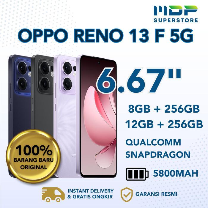 PROMO DISCON CUCI GUDANG NEW HANDPHONE OPPO RENO 13 F 5G 8/256GB 12/256GB - PLUME PURPLE , 8/256GB