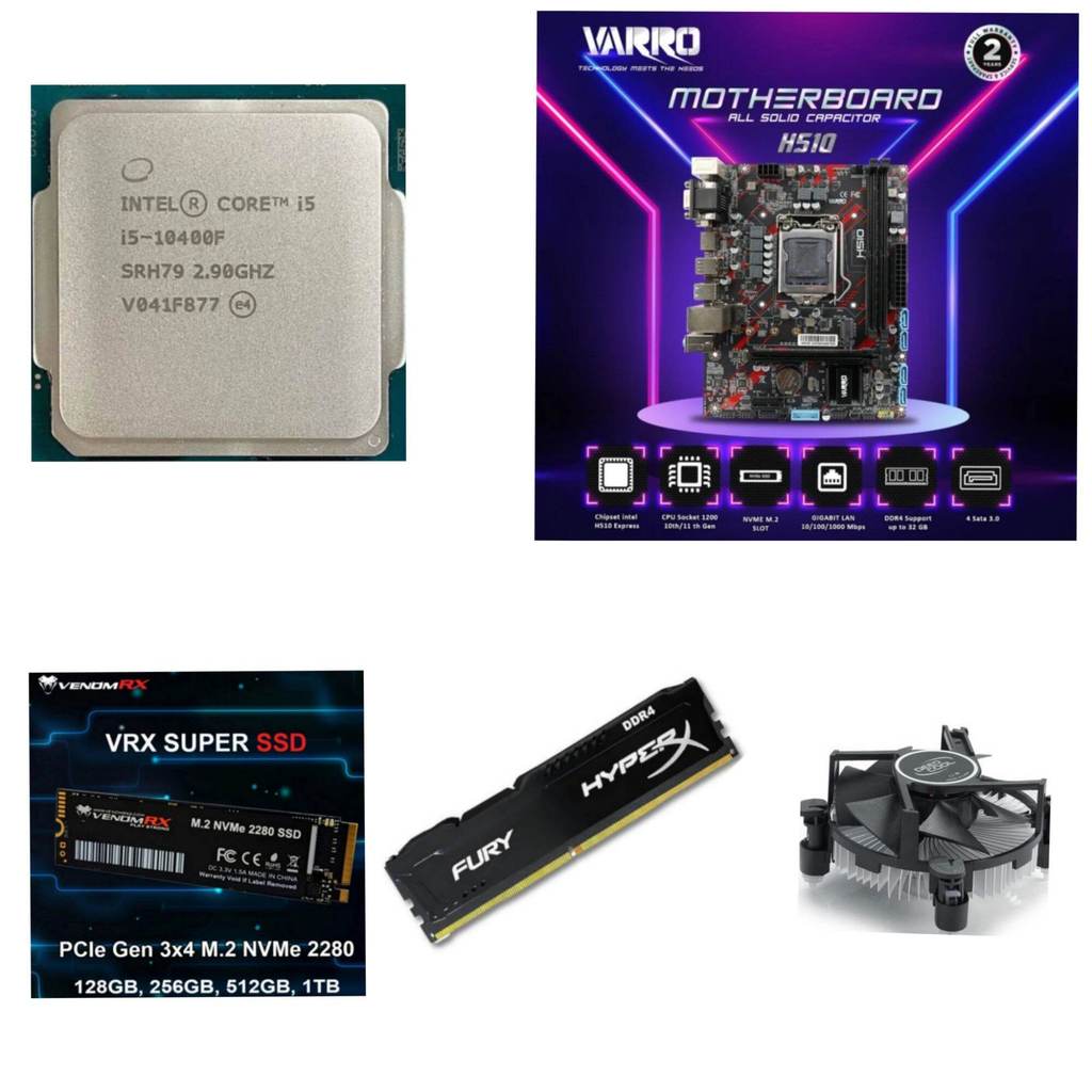 Paket Processor Intel Core i5 10400F / i5 10400 Gen 10 LGA 1200 DDR4 NVME