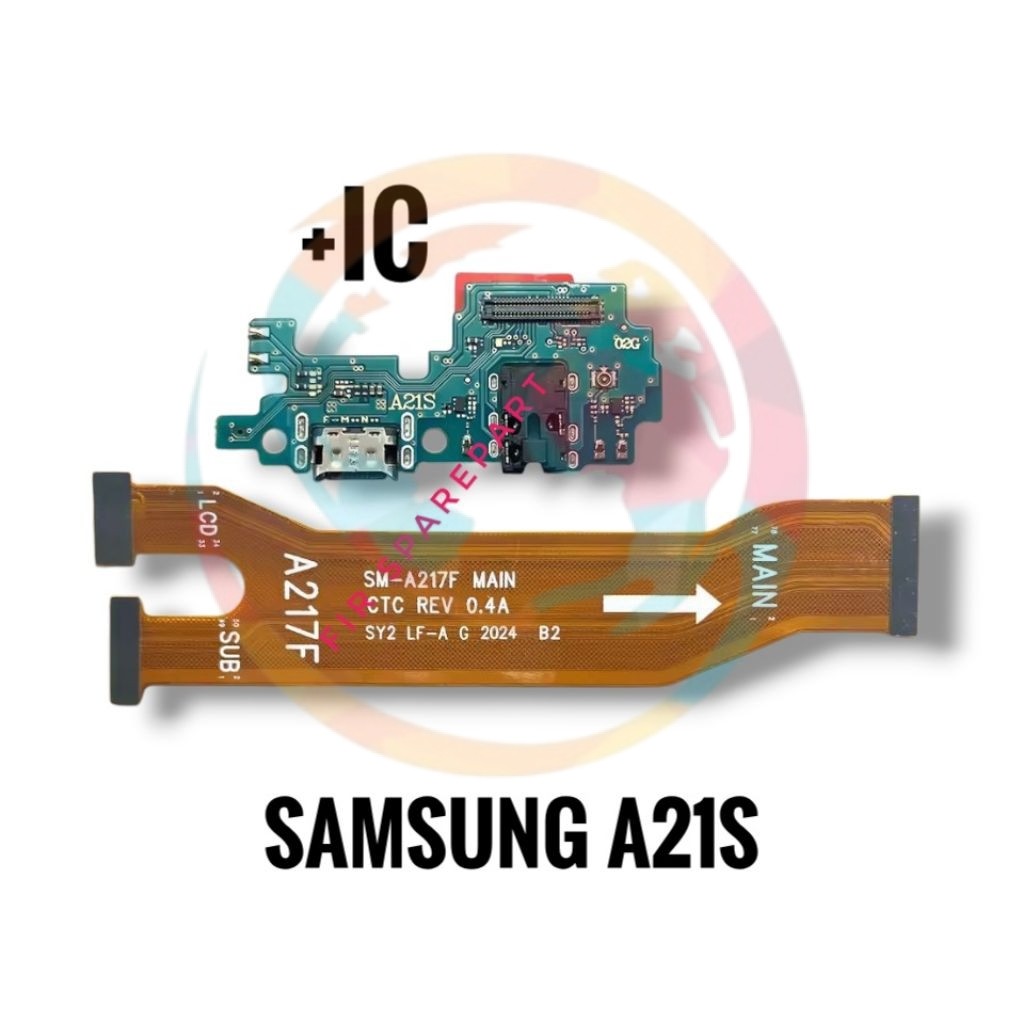 FLEXIBEL CHARGER SAMSUNG A21S PAPAN CAS FULLSET IC + FLEXIBEL BOARD SAMSUNG A21S SATU SET