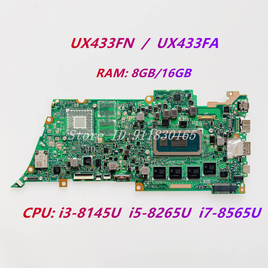 UX433FN Mainboard For ASUS Zenbook UX433FA UX433F UX433FN U4300F Laotop Mainboard With i3 i5 i7-8th 