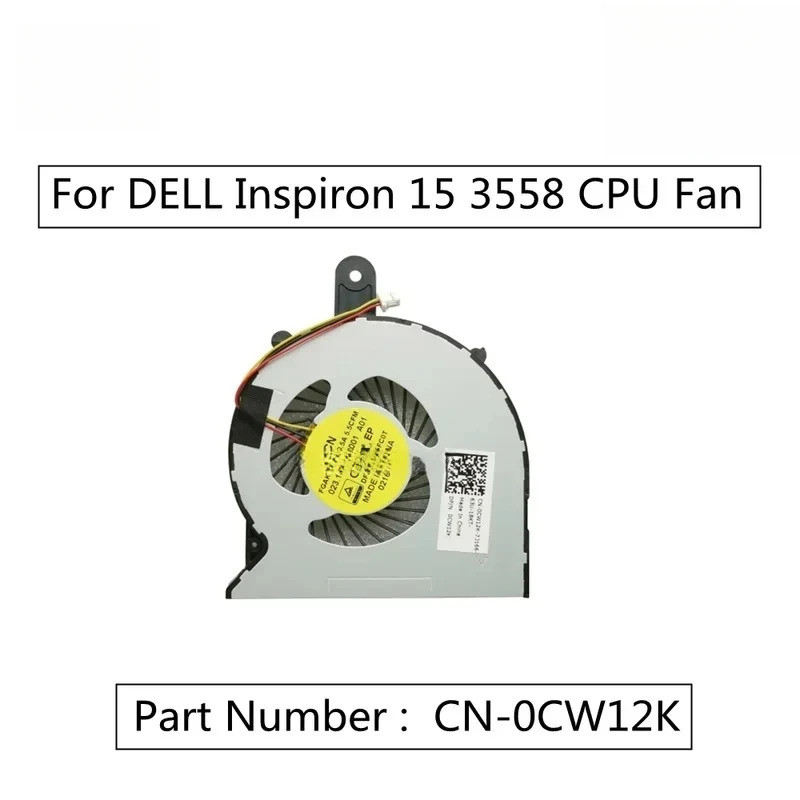 New Original For Dell piron 15 3558 CPU Cooling Fan -0CW12K CW12K 0CW12K
