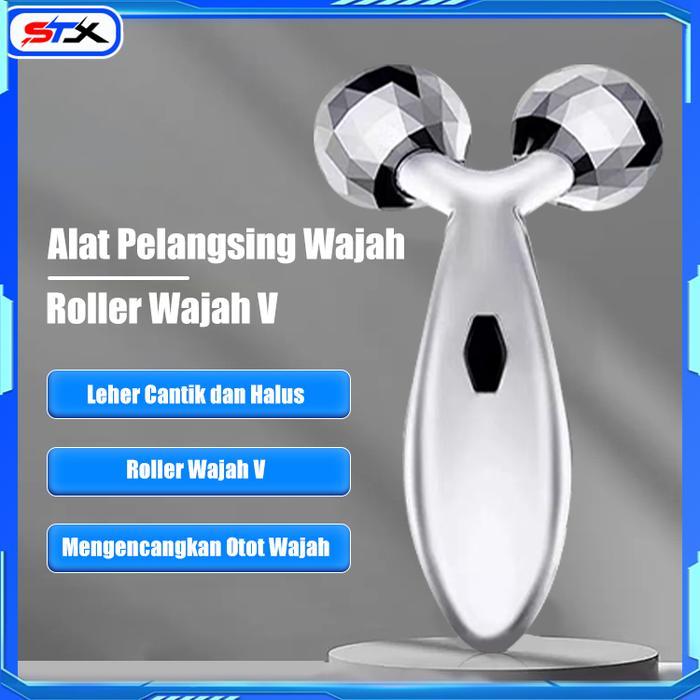 (Glowy Days) STX Roller Pijat Wajah Pelansing Wajah Tipe Rol Artefak Pelangsing Wajah 3D Pijat Wajah