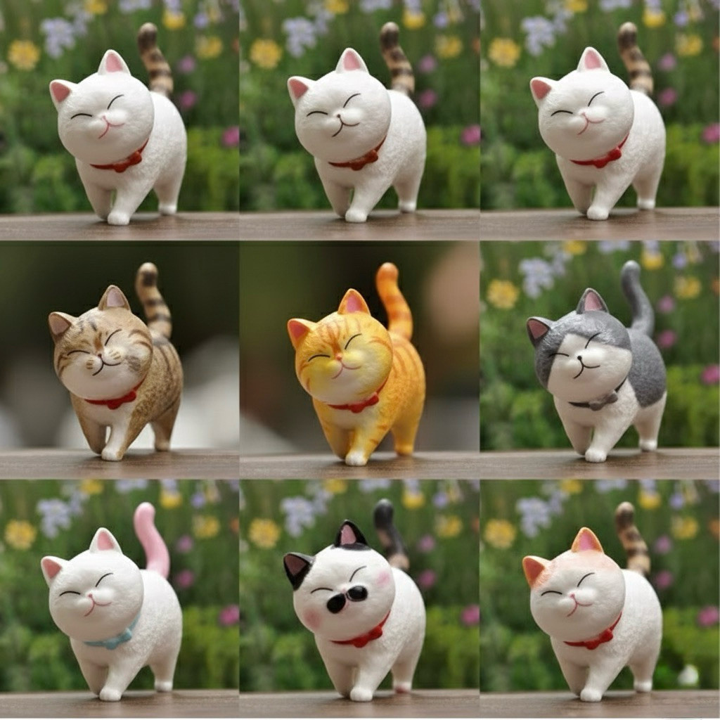 Miniatur Kucing Mini / Random Miniatur Kucing / Action Figure Kucing Mini / Pajangan Meja / Pajangan