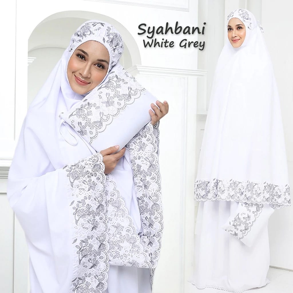 ready Dzakiyya - Mukena  Syahbani | Mukena Dewasa Bordir Katun Premium Jumbo Lembut Cantik