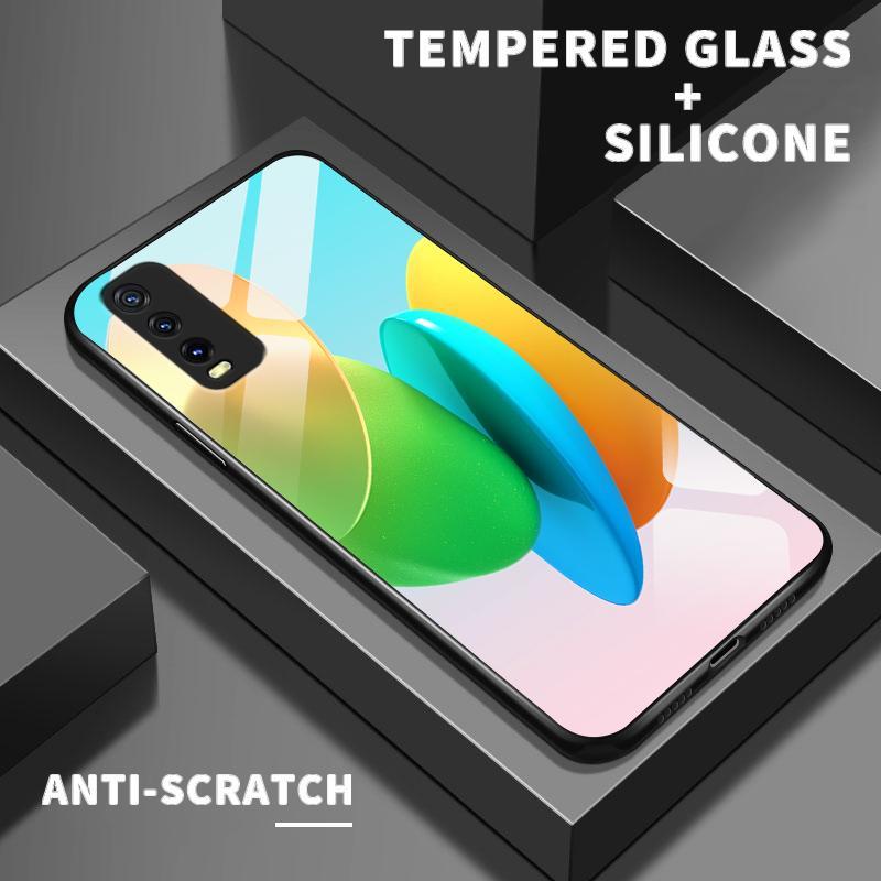 Casing Hp vivo Case Y50 Y51 2020 Y51a Y53s 4G Y55 5G Y55s 2023 Y56 Y66 Y67 Y5s Y7s Y200e Glass Silic