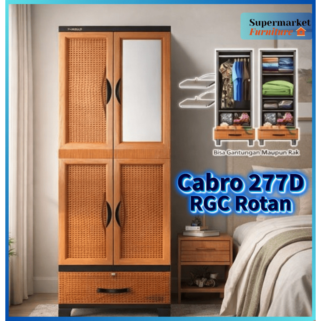 LEMARI PLASTIK GANTUNG NAPOLLY CABRO G81 / GANTUNG + RAK NAPOLLY G81 (Instant)