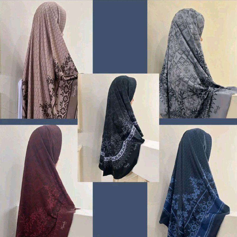 Hijab Jilbab Kerudung Bergo Motif Instan Jilbab Daily Jersey Printing Muslim Kerudung Syari Pad