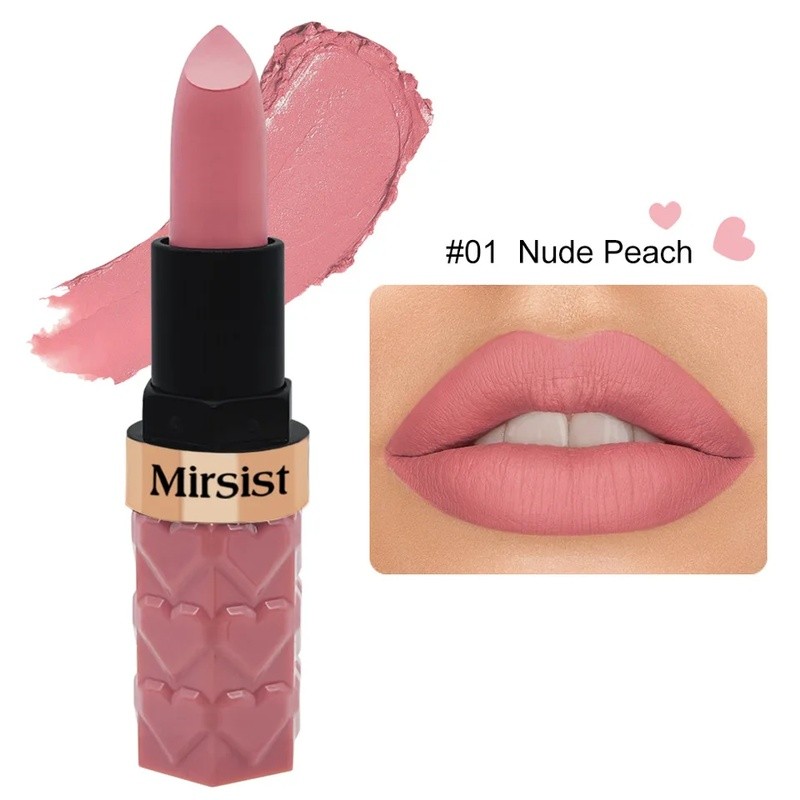 Lipstik Velvet Matte Tidak Luntur Tahan Air Berpigmen Tinggi Tahan Lama Warna Nude Peach Coklat Ceri