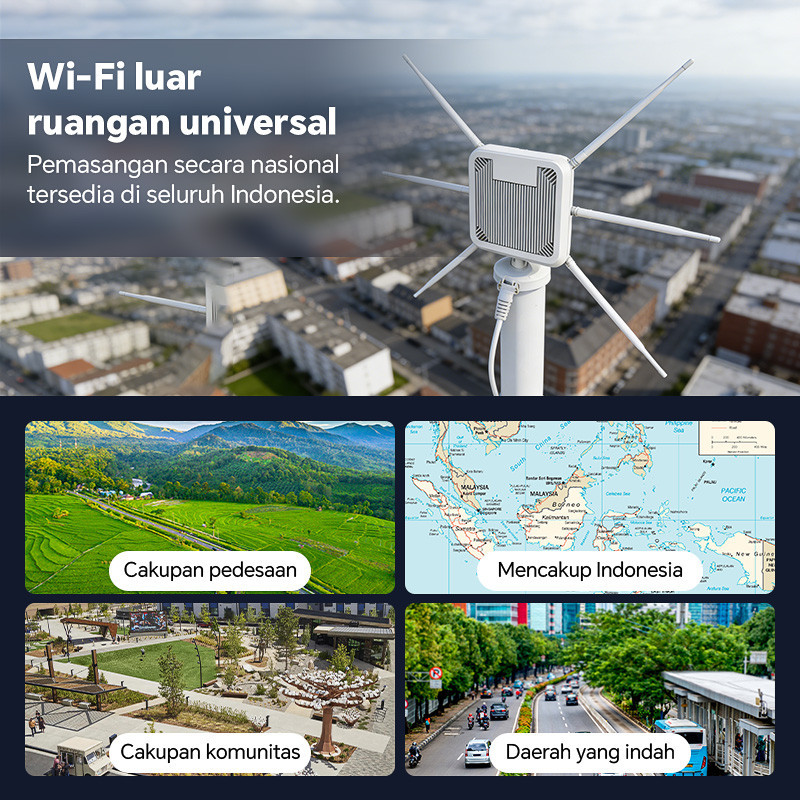 WiFi 6 Outdoor Extender 3000Mbps Long Range 3KM, IP67 Waterproof, PoE, Repeater Dual Band, 6 Antena 