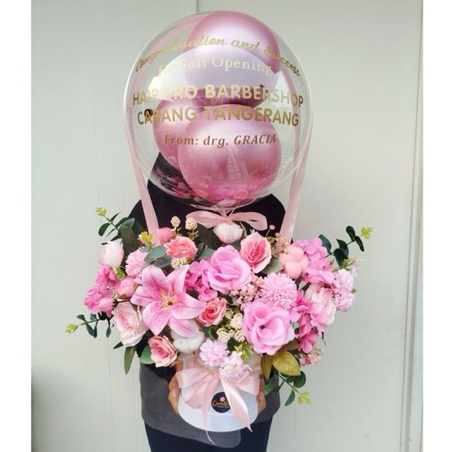 (LUVIES) PREMIUM Bloown Bouquet | Bloom Box balon bunga Grand Opening | Bucket Wisuda | Large Size b