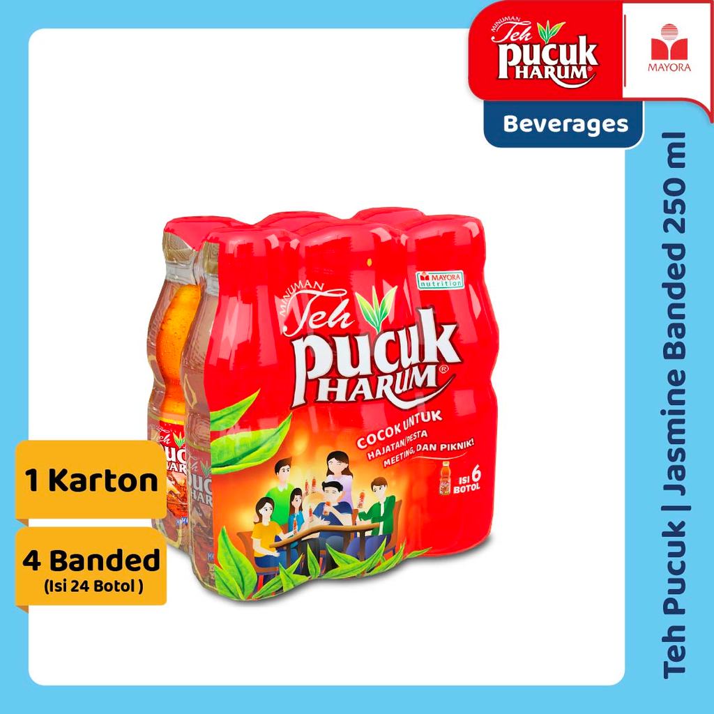 Paket Teh Pucuk Harum Jasmine 250 ml Banded - Karton