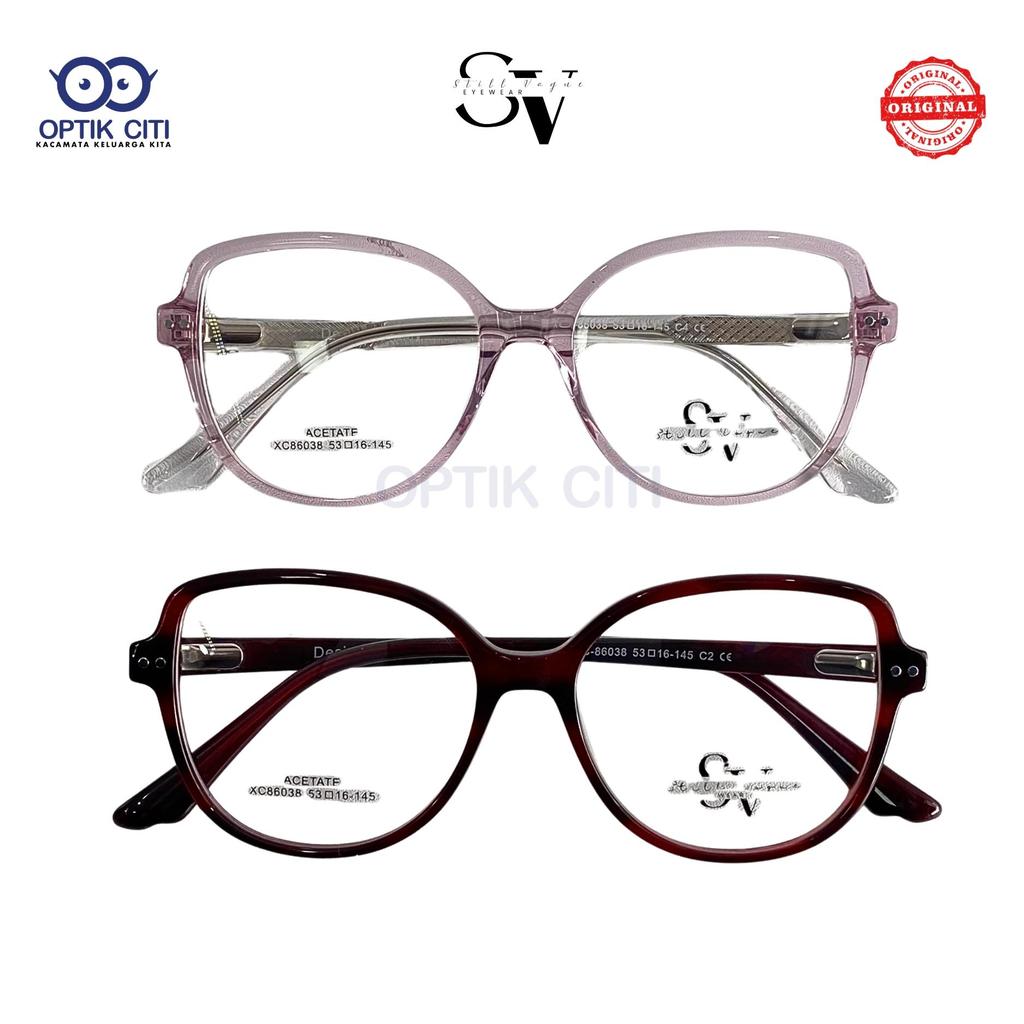 Frame Kacamata Cat Eye Wanita Stell Vogu 86038 ada Pegas