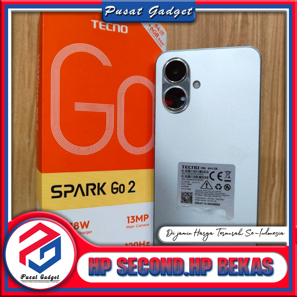 Tecno Spark Go 2 Ram 3/64GB | Ram 4/64GB | Ram 3/128GB | Ram 4/128GB | Ram 4/256GB Second Pusat Gadg