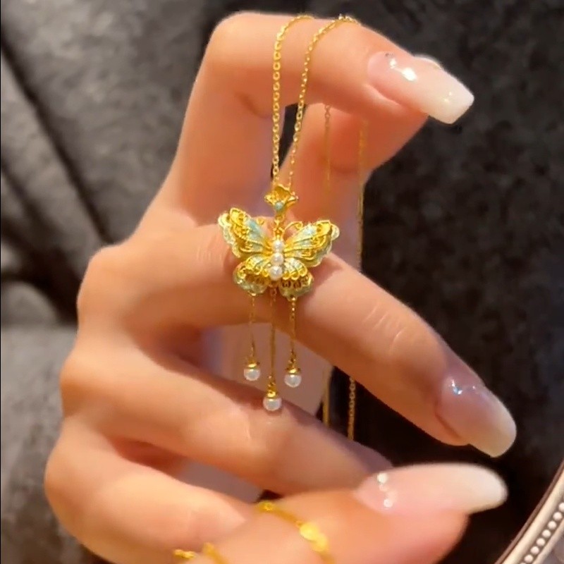 Butterfly tassel necklace, bracelet, ring - versatile