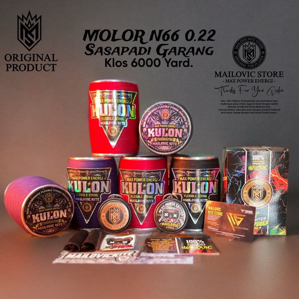 PROMO BARU Gelasan Kulon Mailovic Kite N66 size 0.22 Klos 6000 Yard Spesial Tournament Layangan Adua