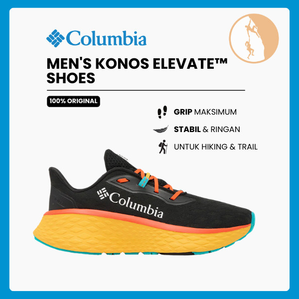 Sepatu Lari Pria Trail Running - Columbia Men's Konos Elevate™ Shoes (Black/Red Quartz)