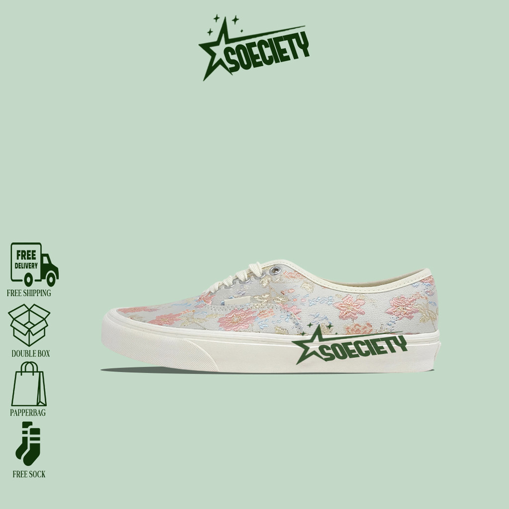 Sepatu Sneakers Vans Authentic Tapestry Marshmallow Snow BNIB Unisex