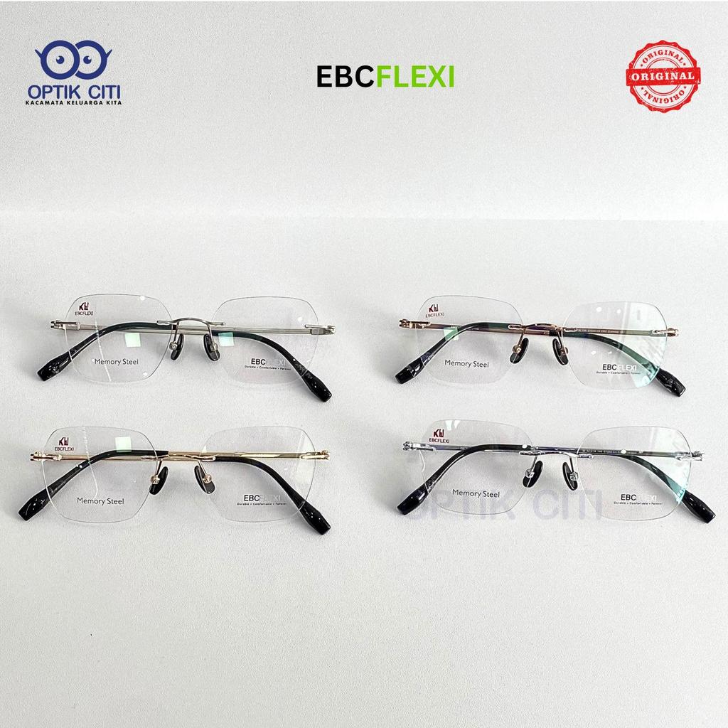 Frame Kacamata Rimless Bor Memory Steel Original EBC Flexi 1045