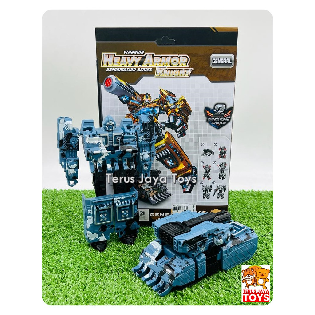 Mainan168 - Robot Tank Transformer Deformation Series Warrior Heavy Armor Knight Robot jadi Mobil