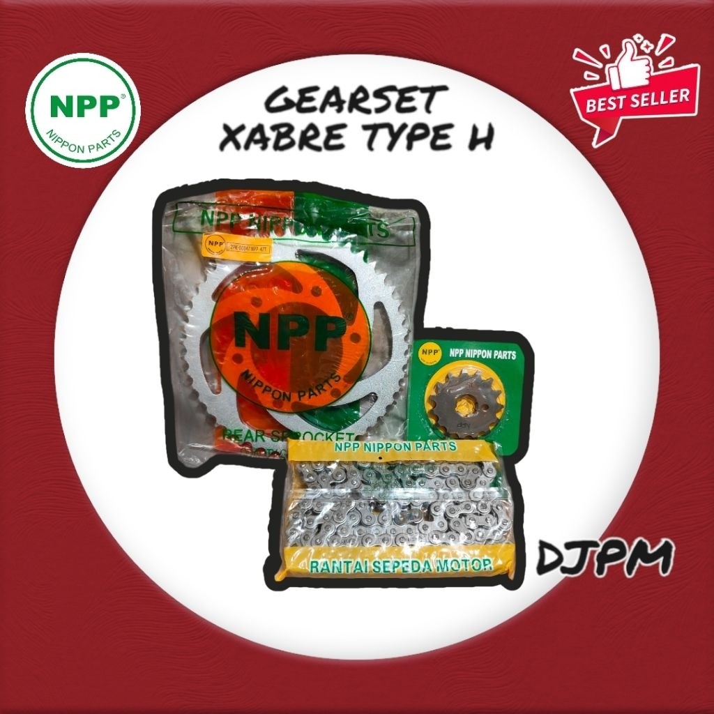 Girset Gearset Gir Gear Set Rantai Depan Belakang NPP Yamaha Xabre Type H 428H-132 15T 47T