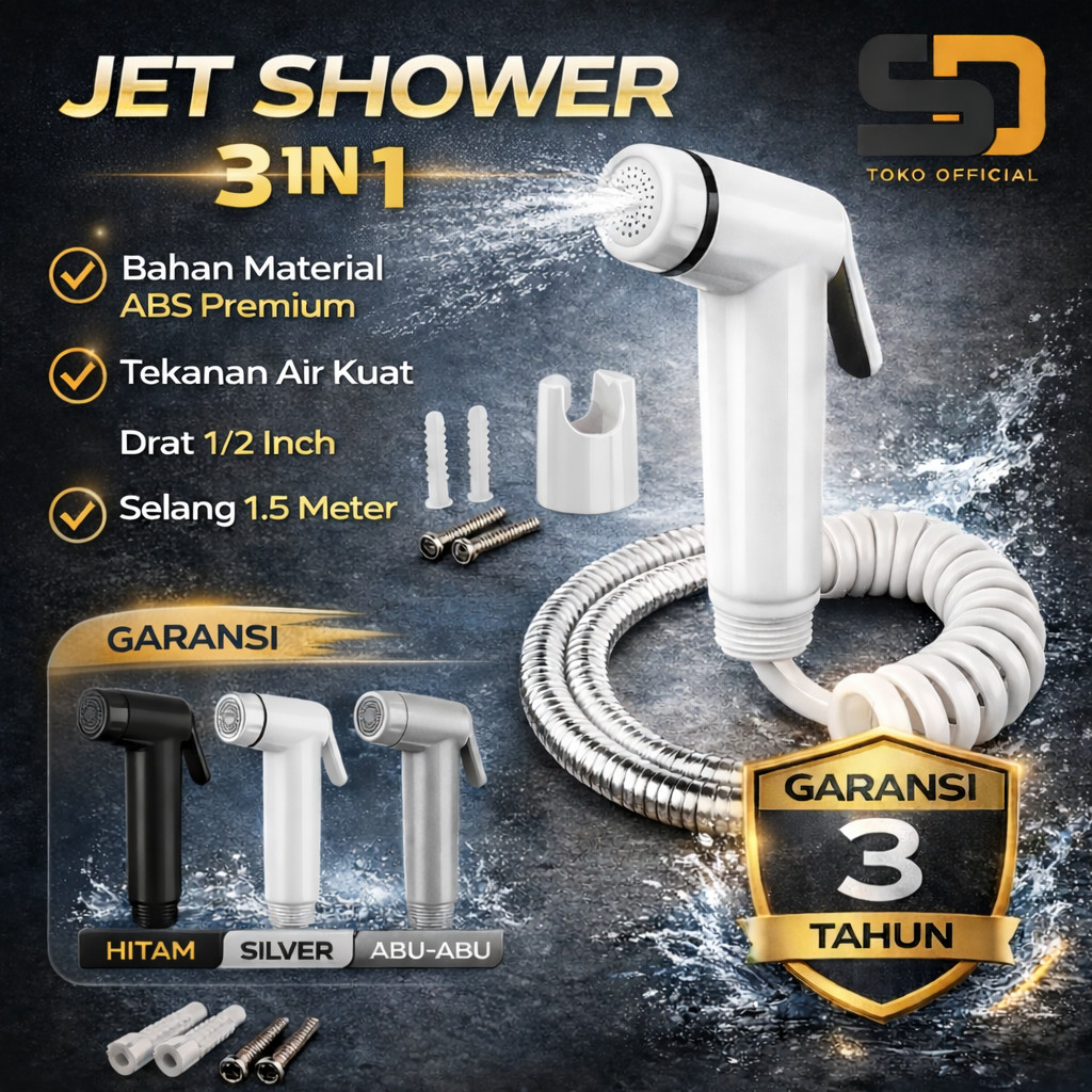 Jet Shower Semprotan WC Kloset Bidet Tekanan Tinggi Anti Bocor ABS Tebal