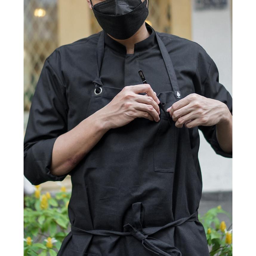 Casual Canvas Apron / Chef Apron / Kitchen Apron/Aksara Apron/Celemek - Black