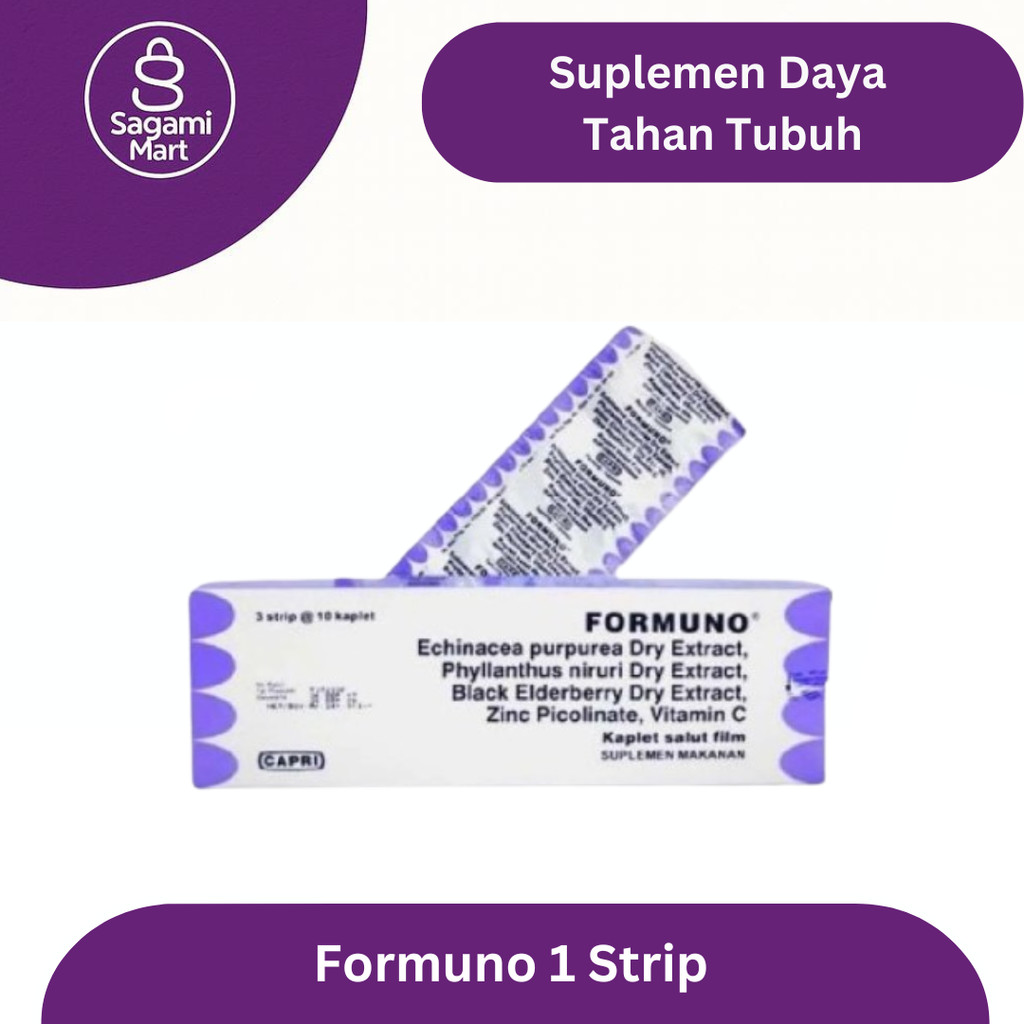 Formuno Kaplet 1 Strip / Box Suplemen Daya Tahan Tubuh Echinacea Zinc Vitamin C Imun Booster Origina