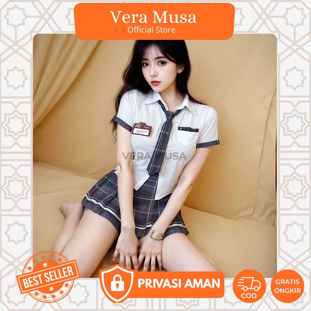 Vera VV57 Baju Dress Sekolah Mahasiswi Jepang The School Uniform Rok Pendek Dinas Malam Seserahan Wa