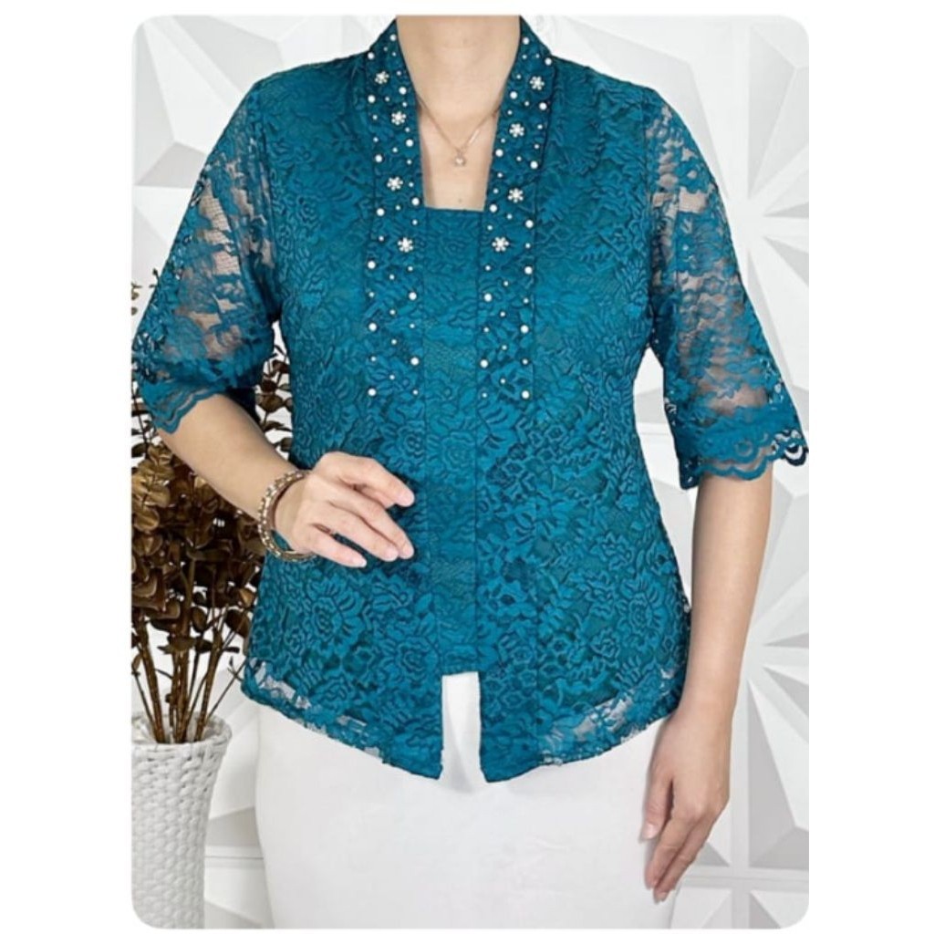 RN Blus kebaya brokat - Atasan kebaya brokat -Blus kutu baru brokat