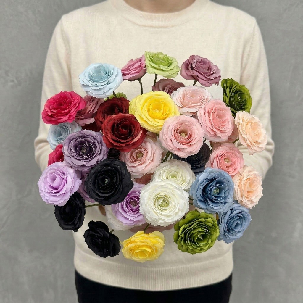 COD Bunga Mawar Barbie 3 Kepala 60cm Artifisial Hias Rumah Pesta Kantor Berkualitas Awet