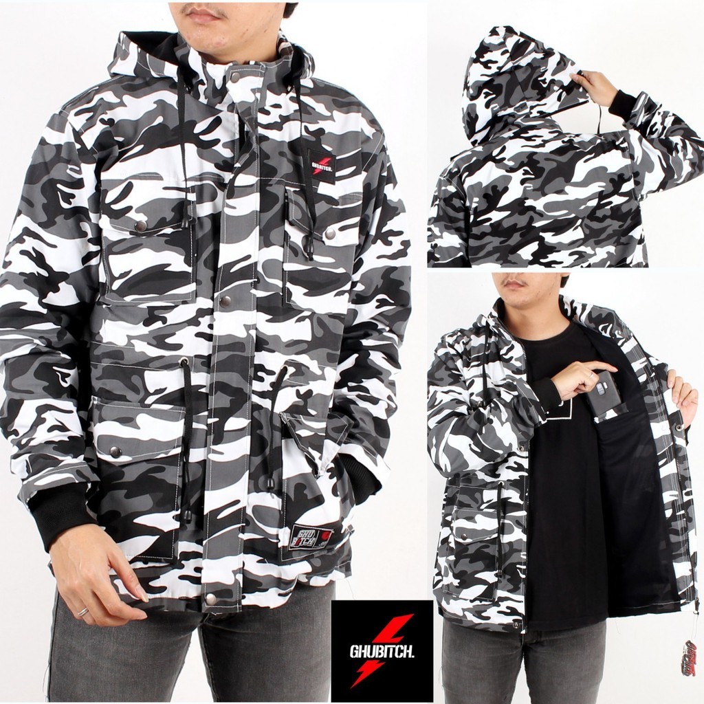 Jaket Parka Loreng / Jaket Parka Pria Army Big Size