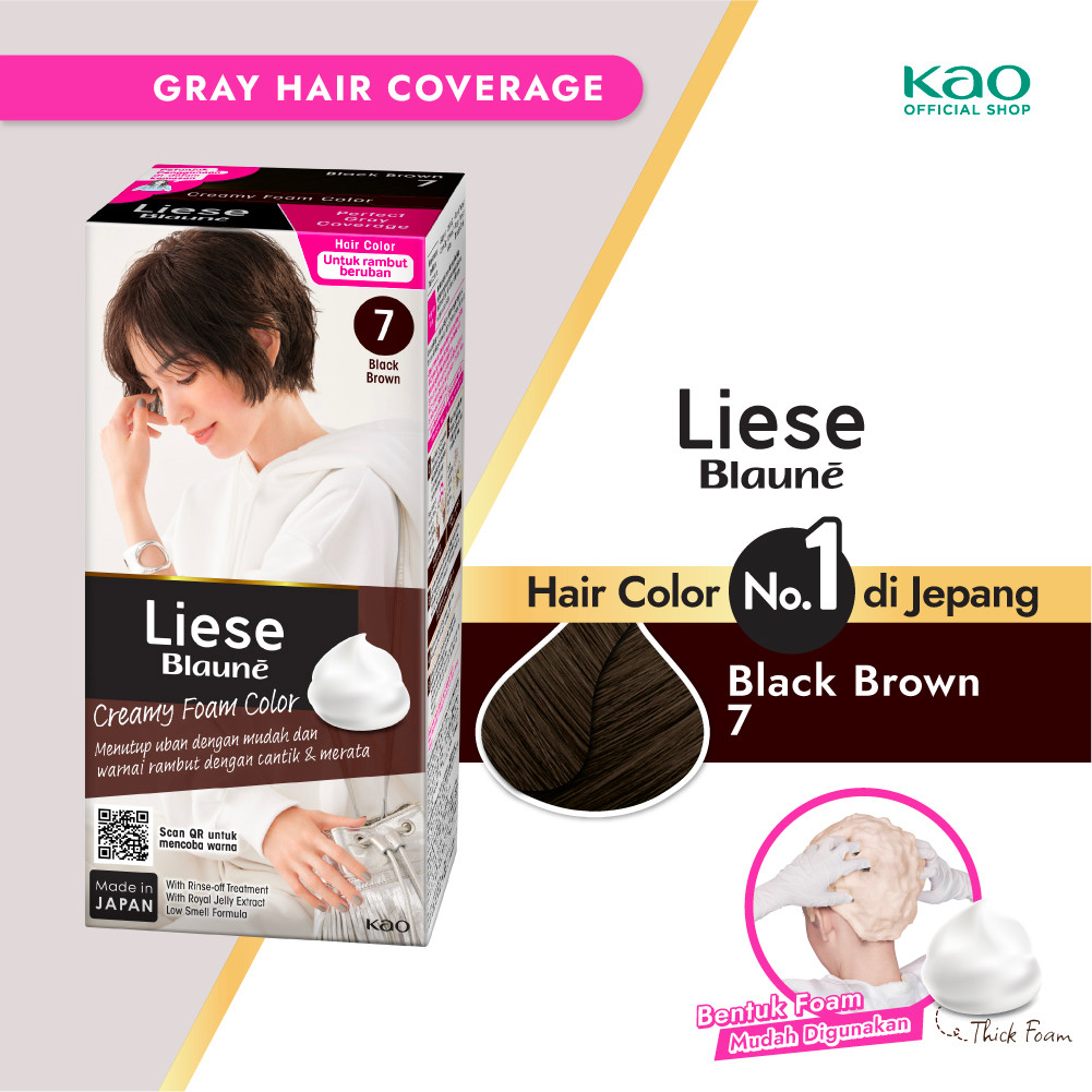 Liese Blaune Bubble Hair Color Cat Pewarna Rambut Black Brown