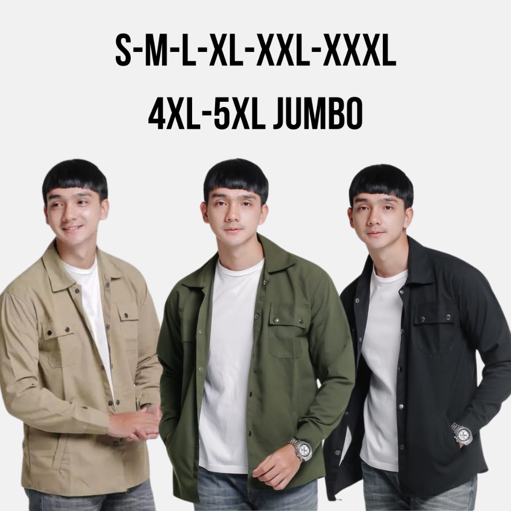 Jaket SemI Parka Trucker Pria Jumbo BB 125kg  S - XXXL XXXXL XXXXXL Baby Canvas Outer Cowok Trucker 