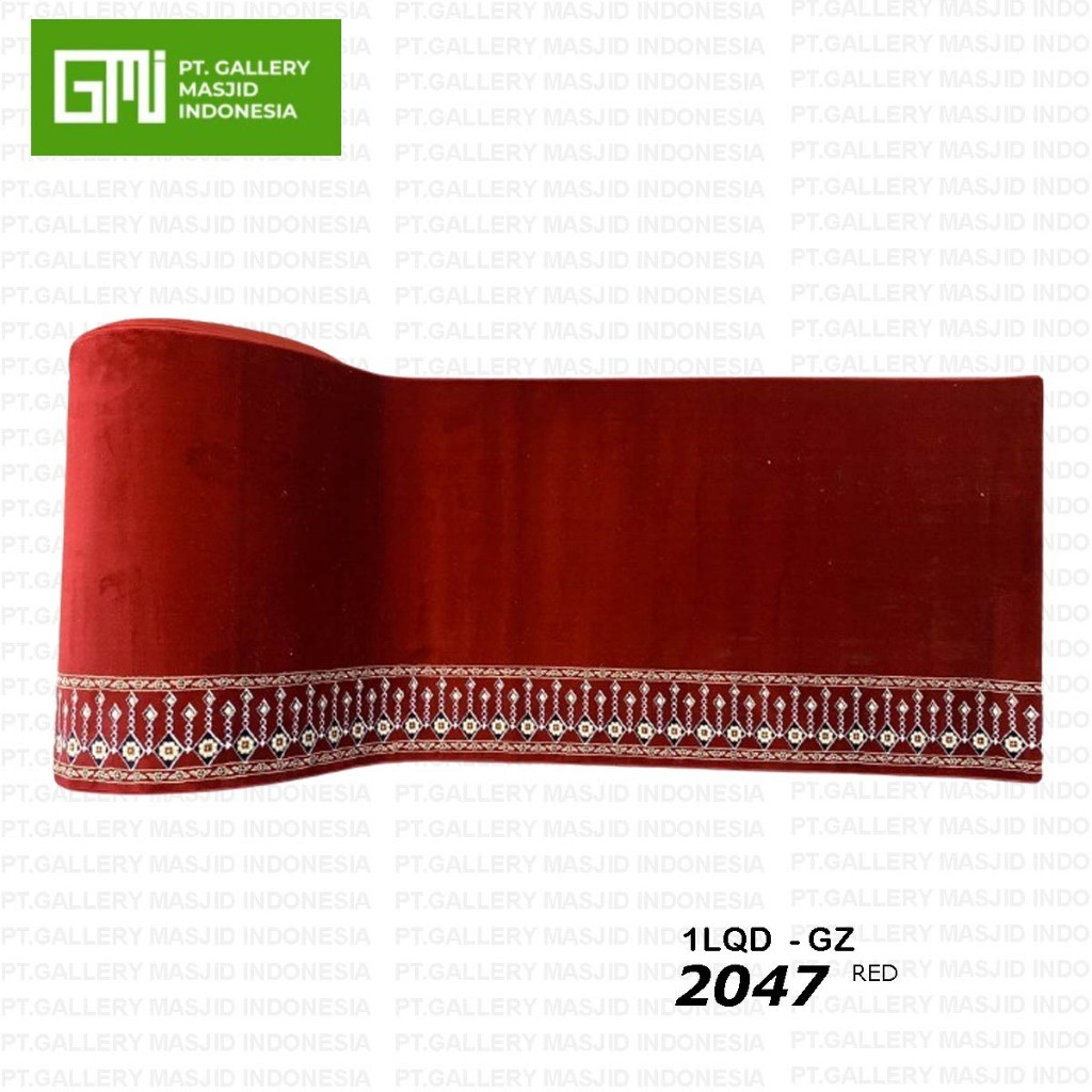 Karpet Mesjid Tebal Empuk Al-Quds 12mm 2046-Merah / Sejadah Masjid Turki