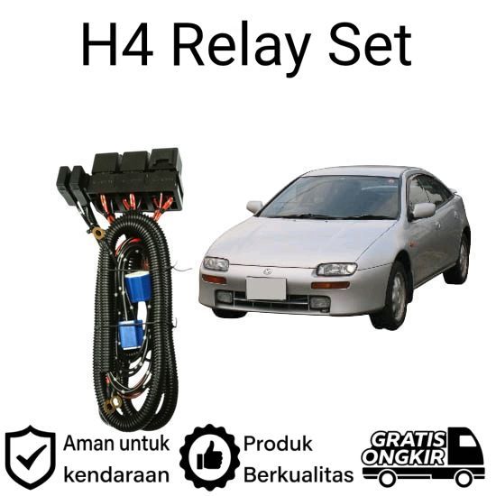AM Relay Set Lampu Utama LED H4  Mobil Mazda  Lantis