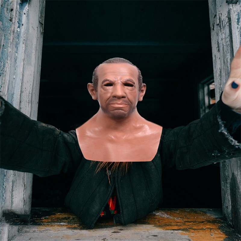 Realistic Human Facewear Funny Halloween Face Facewear Realistic Cosplay Headwear for Party Masquera