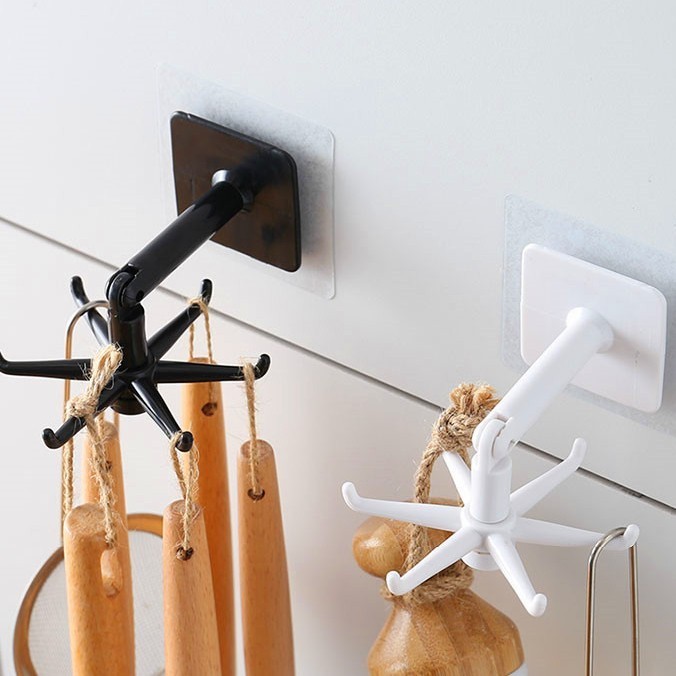 GANTUNGAN SPATULA TEMPEL DINDING HOOK PUTAR 6 / KAIT HOOK PUTAR 6 KAIT 360°