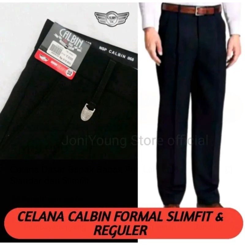 NEW ARRIVAL [CALBIN] Celana Bahan  Pria Formal Calbin premium /Celana Panjang Kantoran Nyaman & Berk