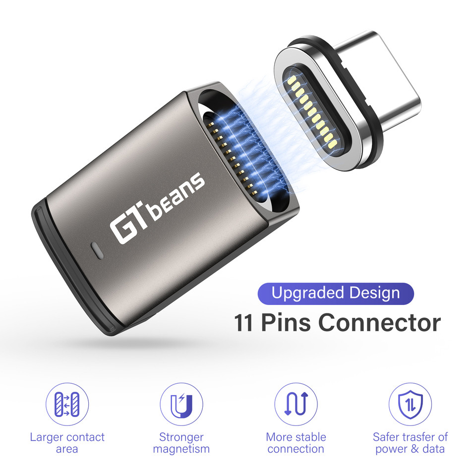 PD 100W Usb C To Type C Magnetic Adapter Fast Charging Usb Type-C Magnet Converter Magnetic Cable Ri