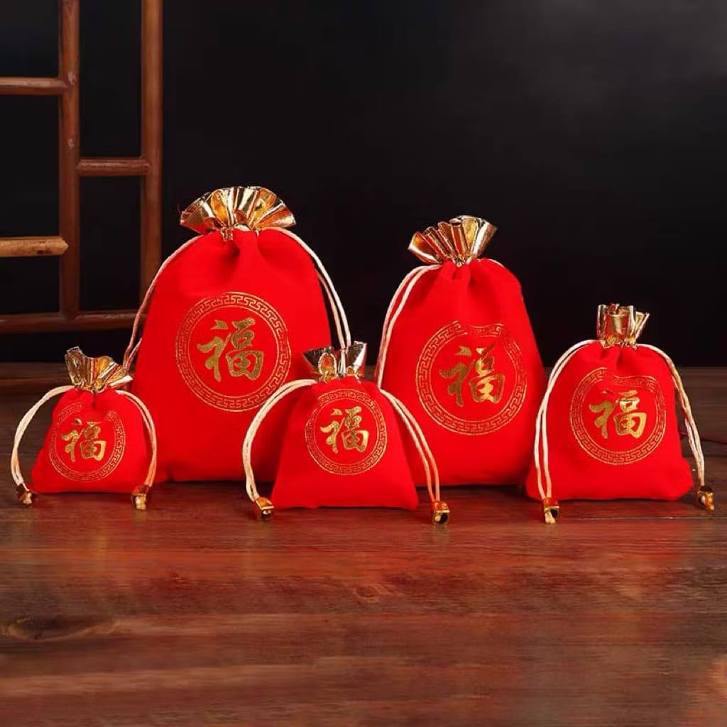 Kantong kain merah Chinese / imlek / wedding