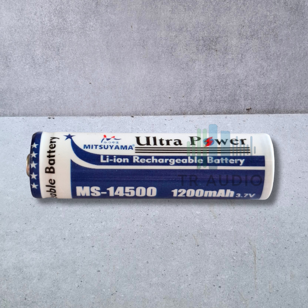 Baterai Mitsuyama 14500 Lithium 3.7 Volt 1200 mAh Isi Ulang Rechargeable Baterai Li ion