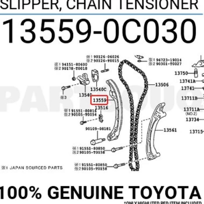 Damper Chain Toyota Hilux Innova Bensin 13559-0C030 ORI TERLARIS
