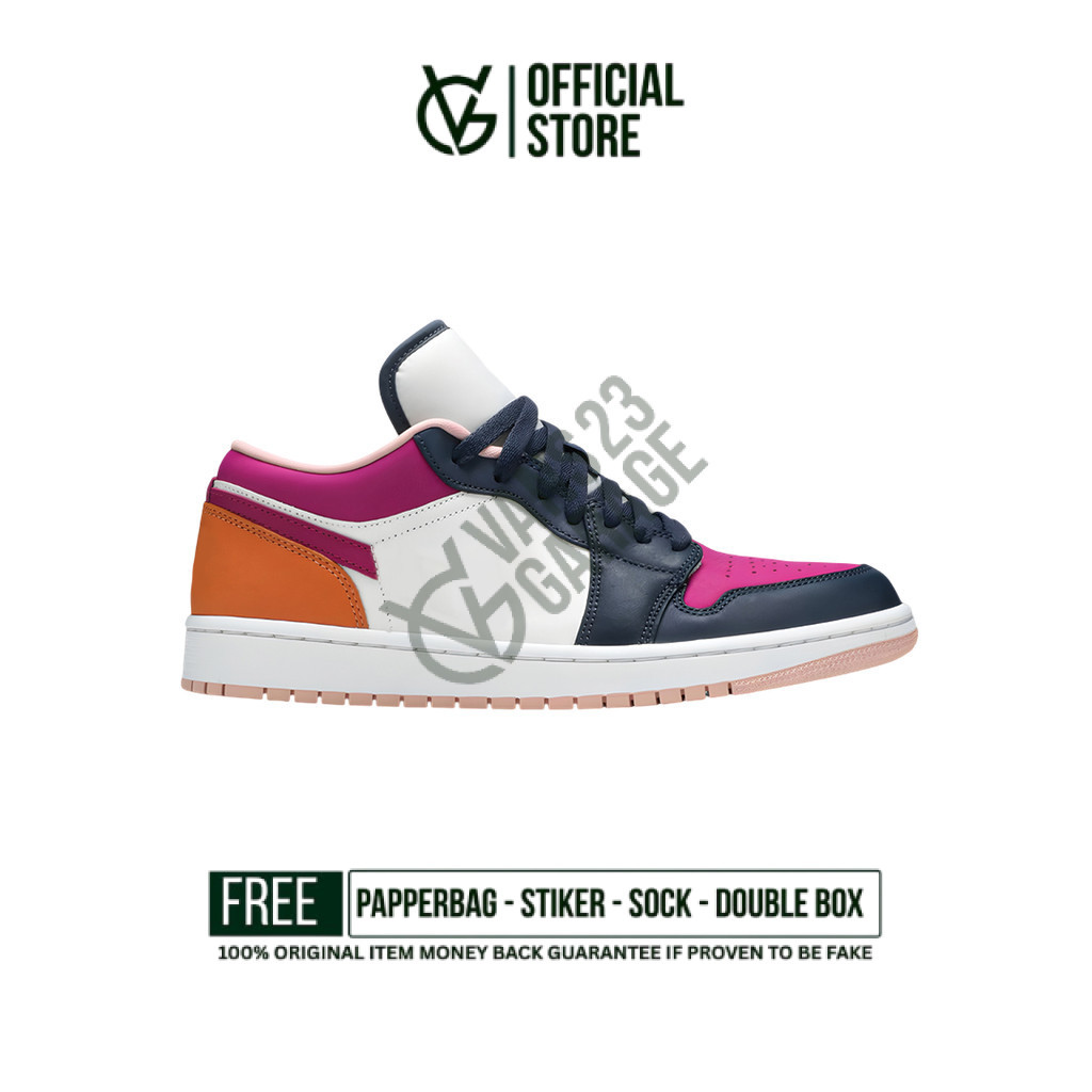 Sepatu Sneakers Nike Jordan 1 Low Mismetched Purple Magenta Original BNIB Unisex