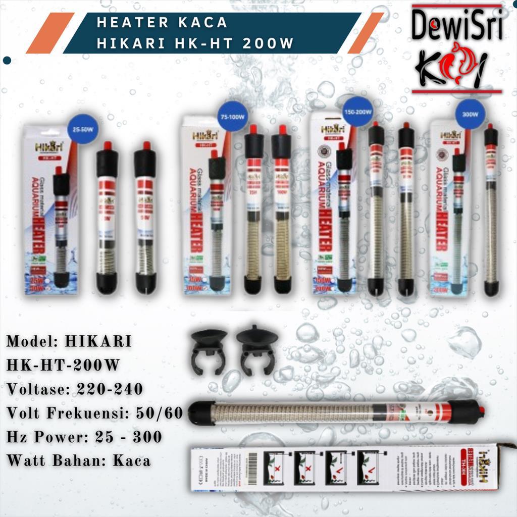 Heater Kaca 200 Watt Penghangat Aquarium 200 W Pemanas Akuarium & Kolam Ikan Koi