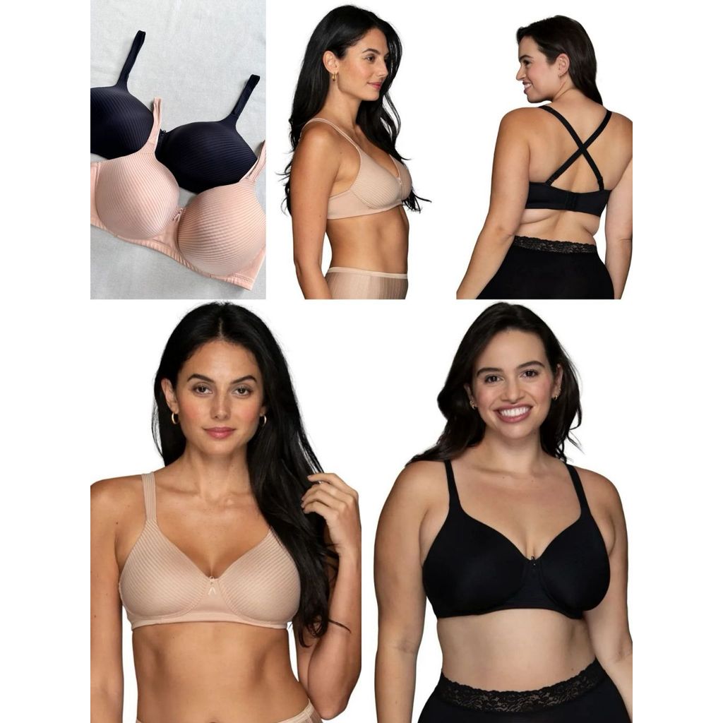[38C, 38DD, 38DDD] Vanity Fair Radiant Convert Criss Cross Straps T-Shirt Bra - 1148