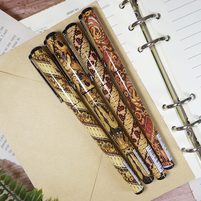 (12 pcs) Pulpen Gel Trifelo Toshiro TF-343B 0.5mm Batik - Ballpoint Gel Pen Batik 0.5mm